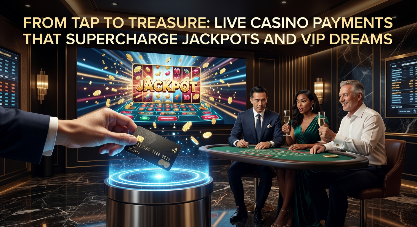 Ein dynamisches Live-Casino mit blinkenden Jackpot-Zählern und Touchscreen-Zahlungsoptionen, die Spieler direkt in die Action eintauchen lassen
