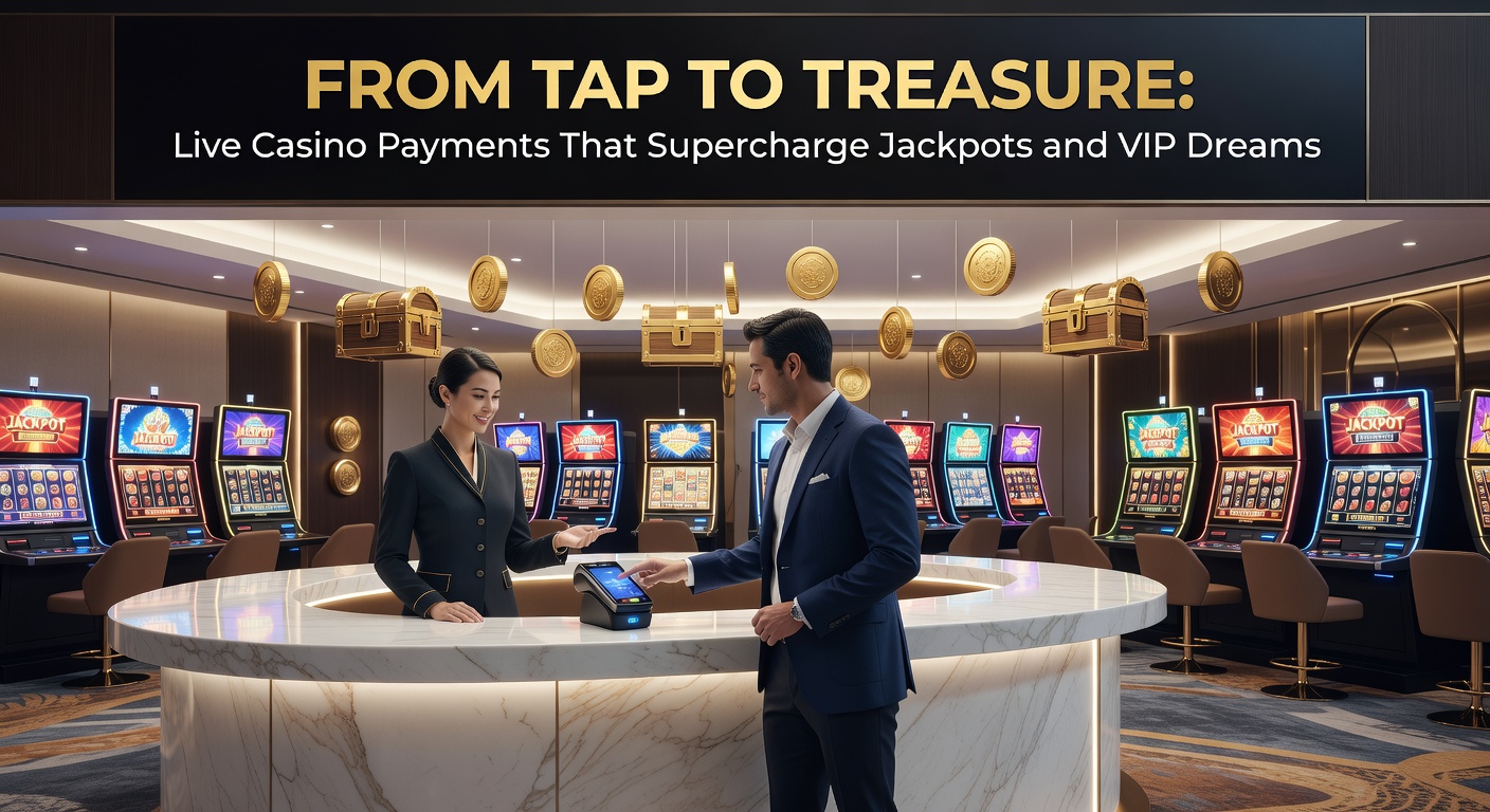 VIP-Bereich in einem Live-Casino mit goldenen Chips, Jackpot-Displays und Smartphone-Zahlungs-Interfaces, die exklusive Boni freischalten